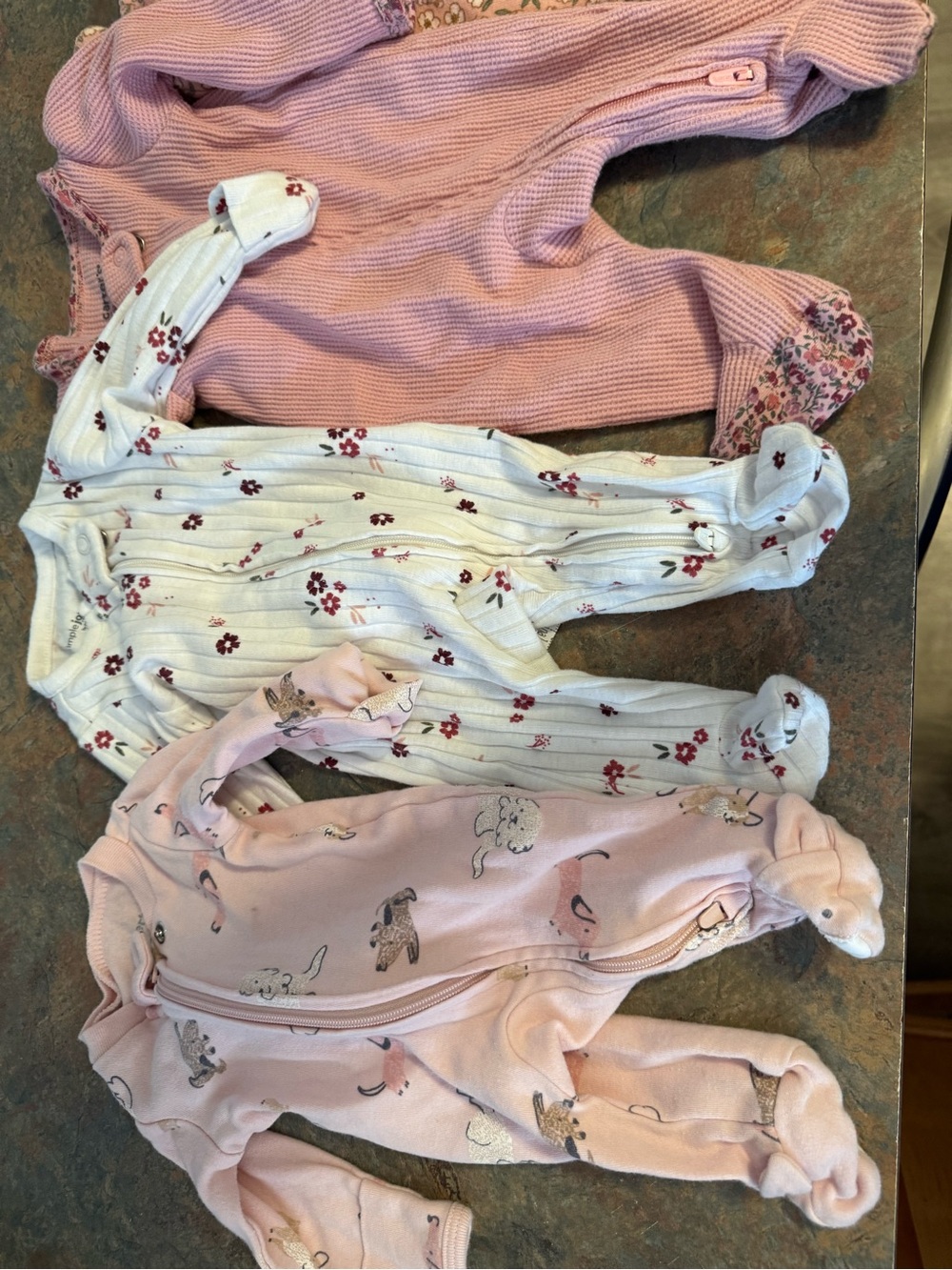 Bundle of 6 preemie girl sleepers